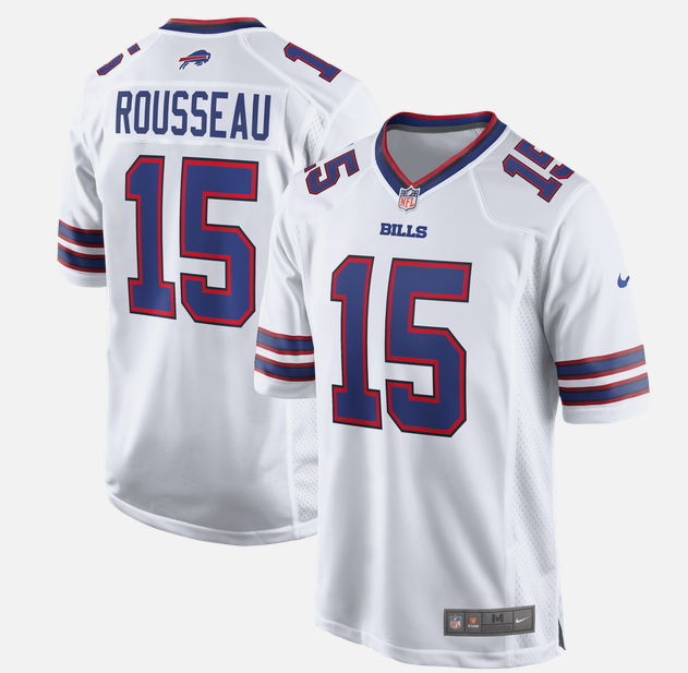 Buffalo Bills #15 Gregory Rousseau Nike White 2026 Official NFL Game Jersey