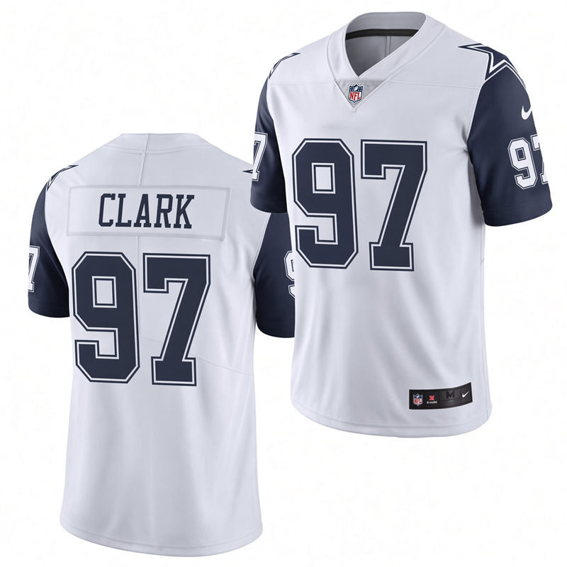 Dallas Cowboys #97 Kenny Clark Nike White Color Rush Vapor F.U.S.E. Limited Jersey Dallas Cowboys #97 Kenny Clark Nike White Color Rush Vapor F.U.S.E. Limited Jersey