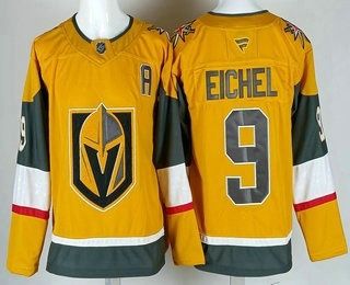 Vegas Golden Knights #9 Jack Eichel Gold With A Patch Authentic Jersey Vegas Golden Knights #9 Jack Eichel Gold With A Patch Authentic Jersey