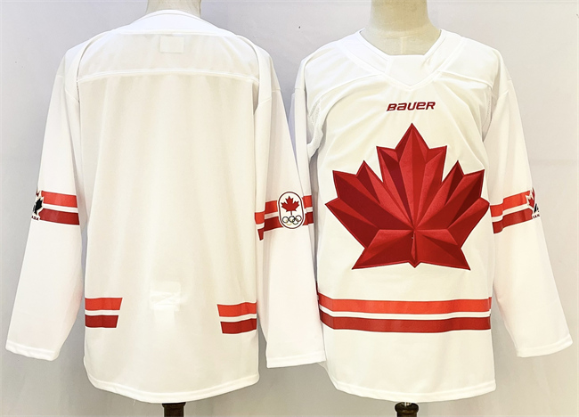 Canada Hockey Blank White Stitched Jersey