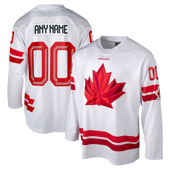 Canada Hockey Custom White 2026 Stitched Hockey Jersey