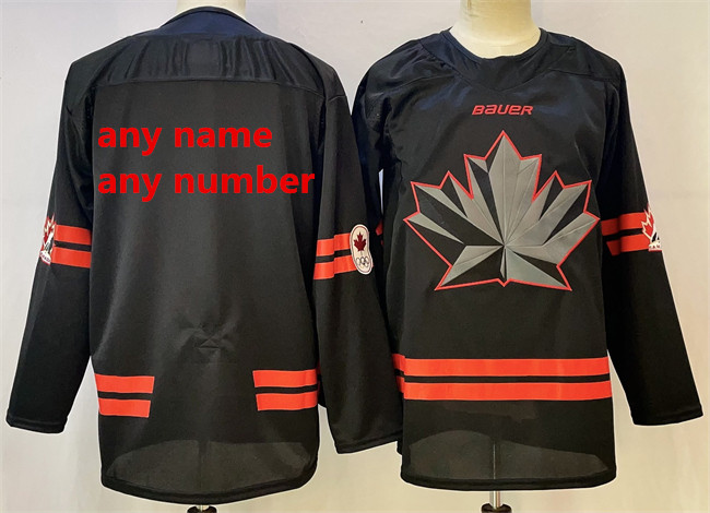 Canada Hockey Custom Black 2026 Stitched Hockey Jersey