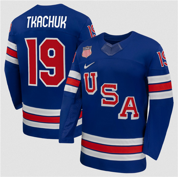 USA #19 Matthew Tkachuk Royal 2026 Stitched Jersey