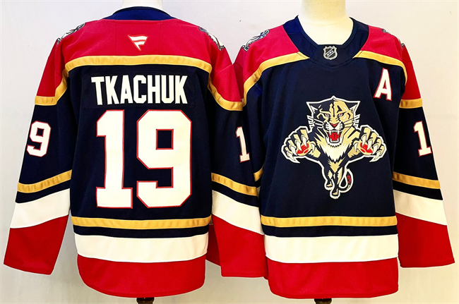 Florida Panthers #19 Matthew Tkachuk Black 2024-25 Home With A Patch Stitched Hockey Jersey