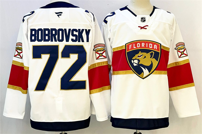 Florida Panthers #72 Sergei Bobrovsky White 2024-25 Home Stitched Hockey Jersey