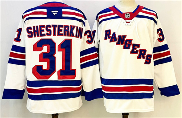 New York Rangers #31 Igor Shesterkin White 2024-25 Away Stitched Hockey Jersey