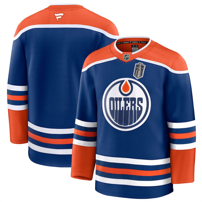 Edmonton Oilers Blank Royal 2025 Stanley Cup Final Patch Stitched Hockey Jersey