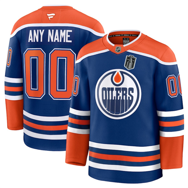Edmonton Oilers Custom Royal 2025 Stanley Cup Final Patch Stitched Hockey Jersey