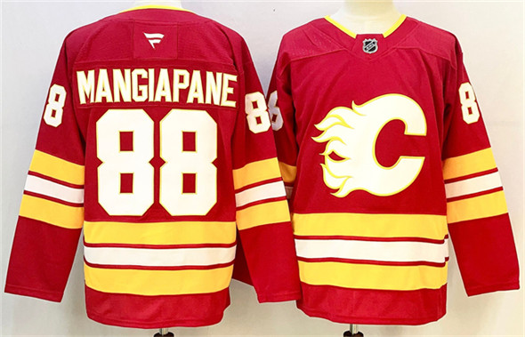 Calgary Flames #88 Andrew Mangiapane Red 2024-25 Home Stitched Hockey Jersey