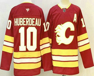 Calgary Flames #10 Jonathan Huberdeau Red Authentic Jersey