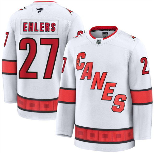 Carolina Hurricanes #27 Nikolaj Ehlers White 2024-25 Away Stitched Hockey Jersey