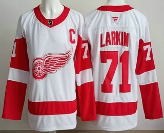 Detroit Red Wings #71 Dylan Larkin White Authentic Jersey