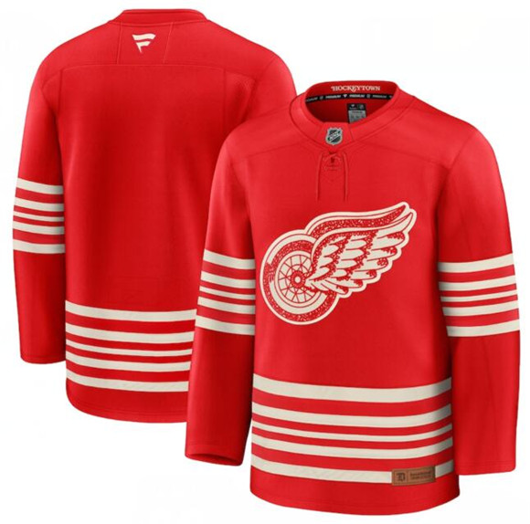 Detroit Red Wings Blank Red 2025 Centennial Premium Stitched Hockey Jersey
