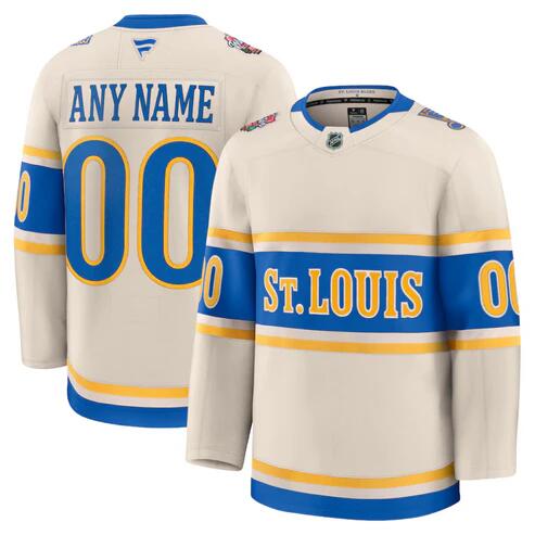 St. Louis Blues Active Player Custom Cream 2024-25 Winter Classic Stitched Hockey Jersey