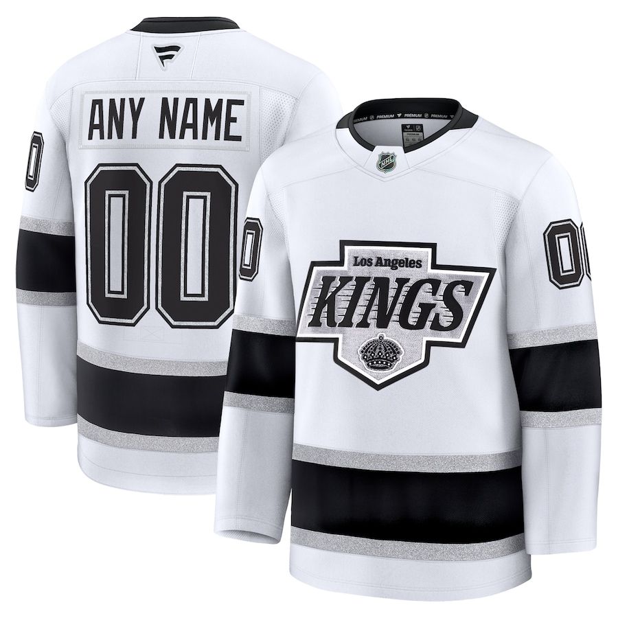 Los Angeles Kings Custom White 2024-25 Away Stitched Hockey Jersey