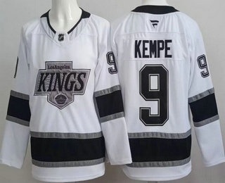 Los Angeles Kings #9 Adrian Kempe White Authentic Jersey