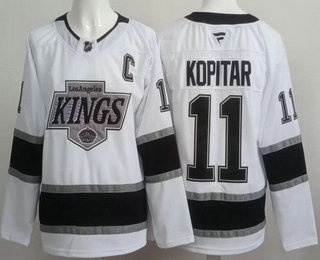 Los Angeles Kings #11 Anze Kopitar White Authentic Jersey