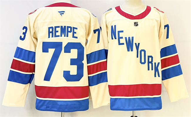 New York Rangers #73 Matt Rempe Beige 2025-26 Winter Classic With A Patch Stitched Hockey Jersey