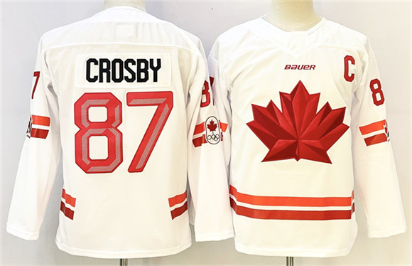 Canada Hockey #87 Sidney Crosby White With C Patch Stitched Jersey