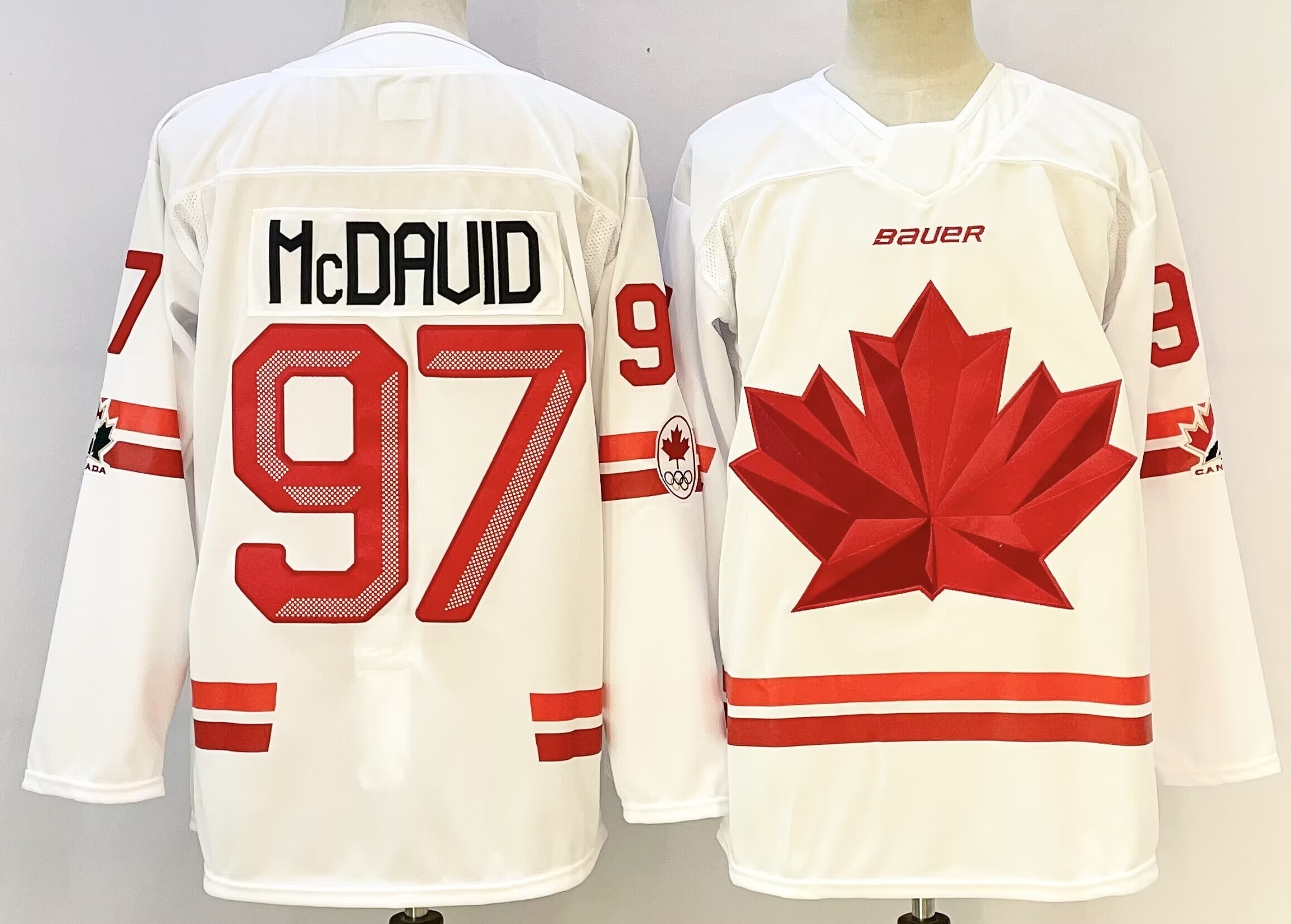 Canada Hockey #97 Connor McDavid White Stitched Jersey