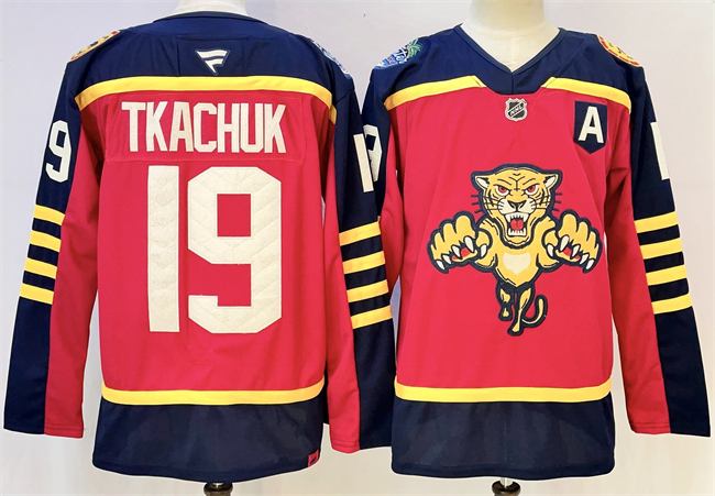 Florida Panthers #19 Matthew Tkachuk Red 2026-2026 With A Patch Winter Classic Stitched Hockey Jersey