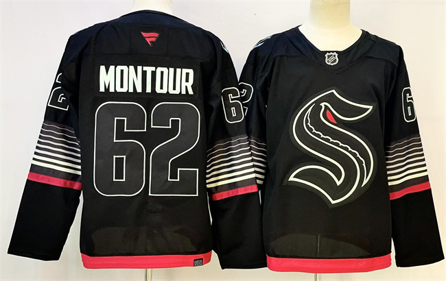 Seattle Kraken #62 Brandon Montour Black 2026 Alternate Stitched Hockey Jersey