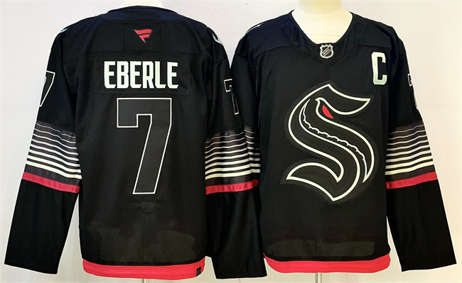 Seattle Kraken #7 Jordan Eberle Black 2026 Alternate Stitched Hockey Jersey