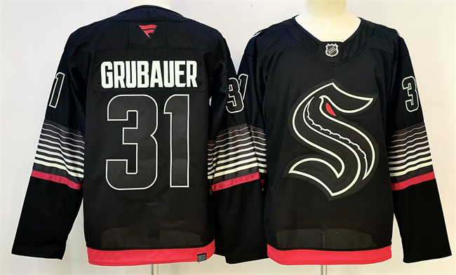 Seattle Kraken #31 Philipp Grubauer Black 2026 Alternate Stitched Hockey Jersey