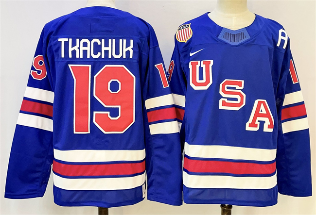 USA #19 Matthew Tkachuk Royal 2025-2026 Stitched Jersey