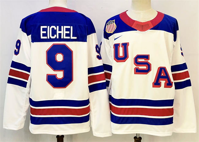 USA #9 Jack Eichel White 2025-2026 Stitched Jersey