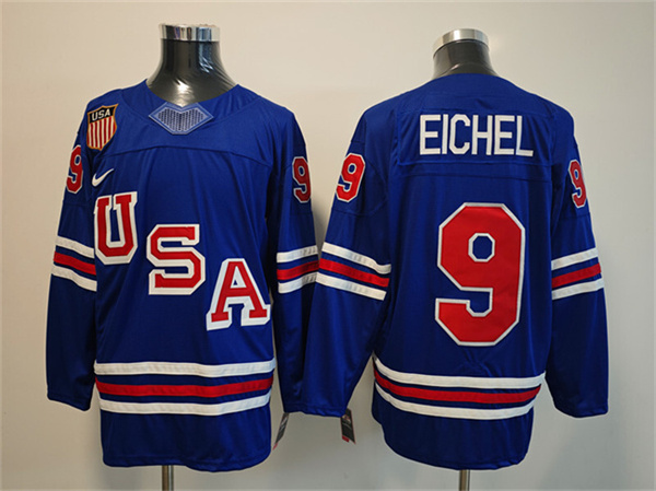 USA #9 Jack Eichel Royal 2025-2026 Stitched Jersey