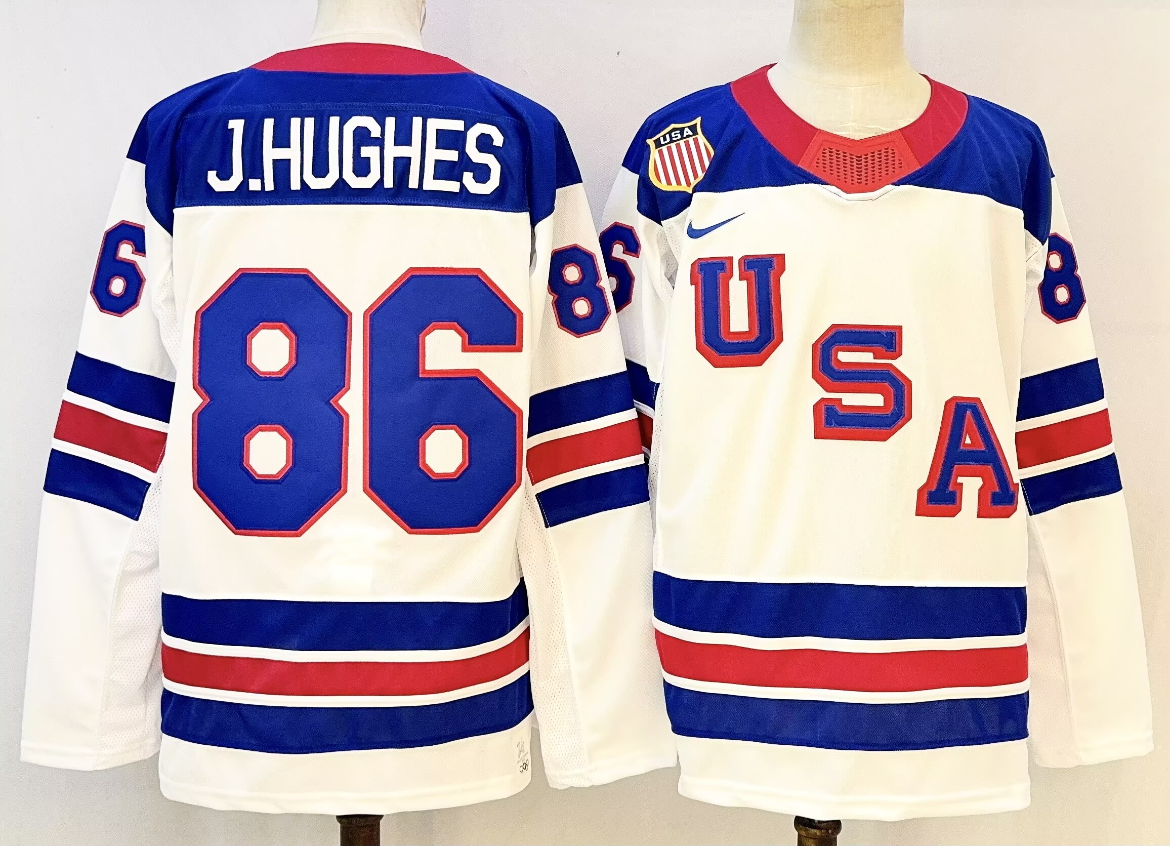 USA #86 Jack Hughes White 2025-2026 Stitched Jersey