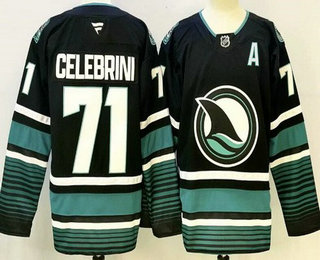 San Jose Sharks #71 Macklin Celebrini Black Authentic Jersey