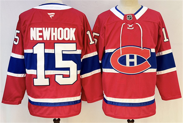 Montreal Canadiens #15 Alex Newhook Red 2024-25 Stitched Jersey