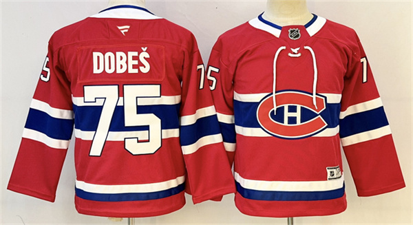 Montreal Canadiens #75 Jakub Dobe? Red 2024-25 Stitched Jersey