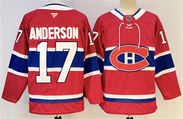 Montreal Canadiens #17 Josh Anderson Red 2024-25 Stitched Jersey