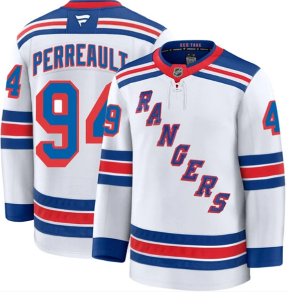 New York Rangers #94 Gabe Perreault White Away Stitched Hockey Jersey