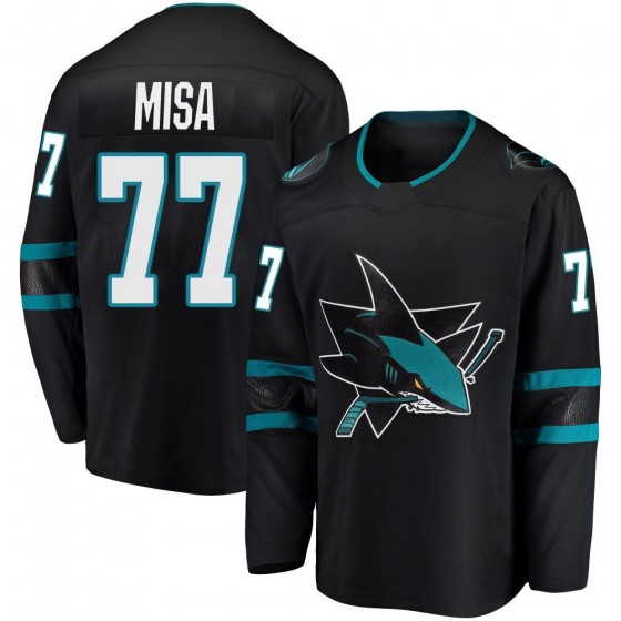 San Jose Sharks #77 Michael Misa Alternate Black Jersey