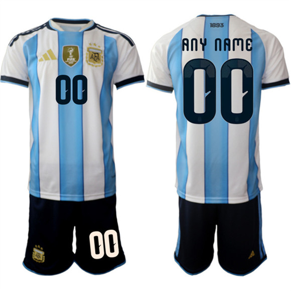 Argentina Custom White Blue 2025-26 Home Soccer Jersey Suit