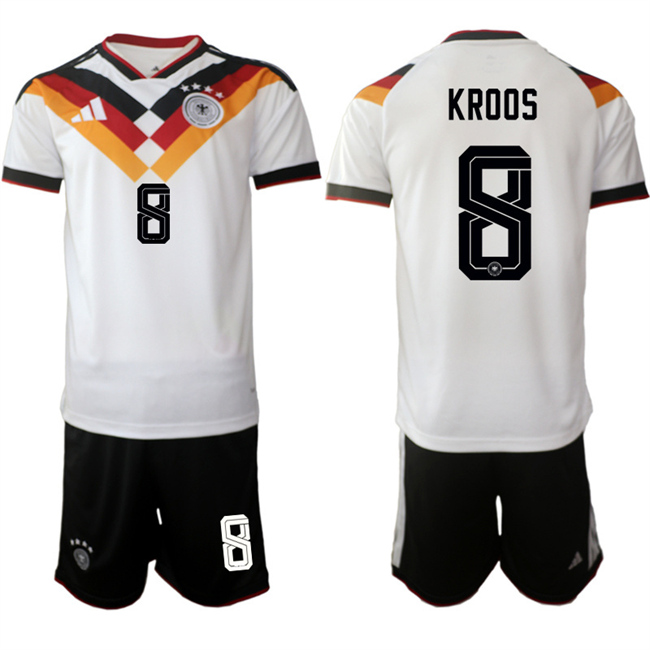 Germany #8 Kroos White 2025-26 Home Soccer Jersey Suit