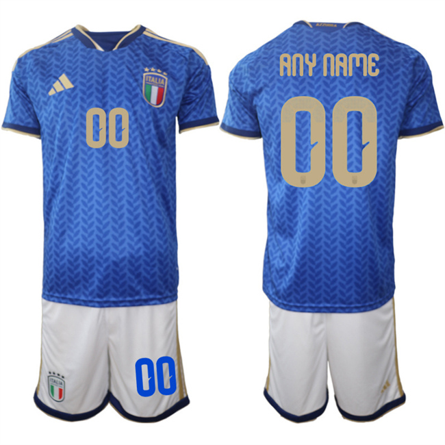 Italy Custom 2025-26 Blue Home Soccer Jersey Suit