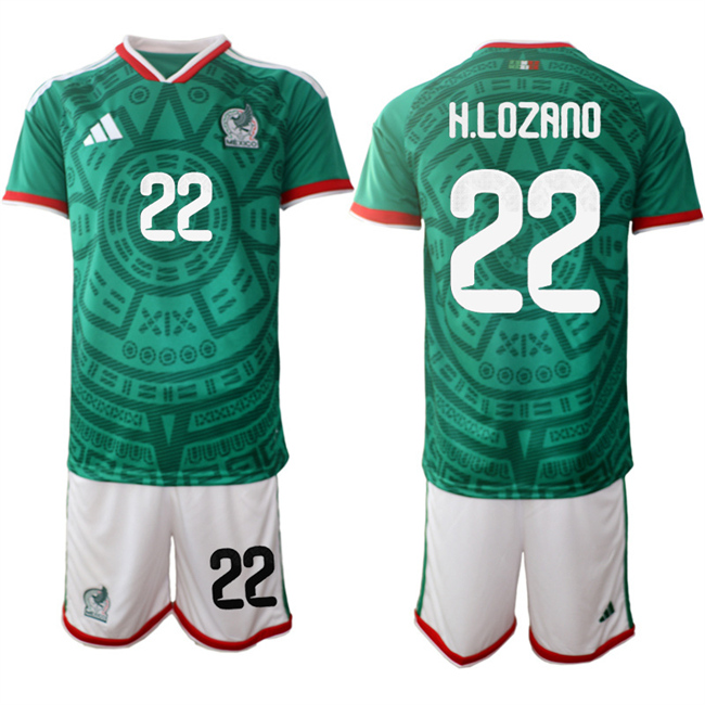 Mexico #22 Hirving Lozano Green 2025-26 Home Soccer Jersey Suit