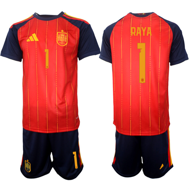 Spain Team #1 David Raya 2025-26 Red Home Soccer Jersey Suit