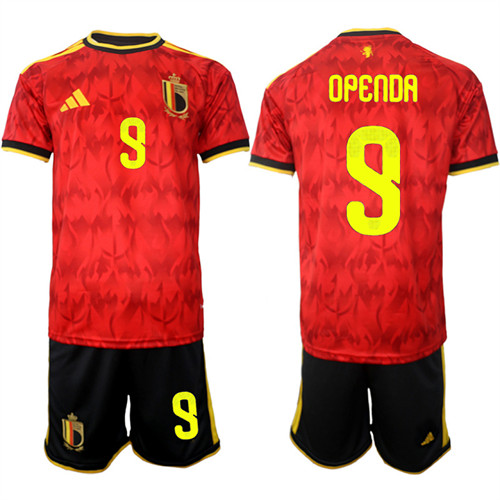 Belgium National Team #9 Lois Openda Red 2026 World Cup Home Soccer Jersey Suit Belgium National Team #9 Lois Openda Red 2026 World Cup Home Soccer Jersey Suit