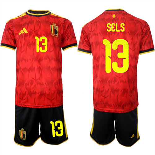 Belgium #13 SELS National Team FIFA x World Cup 2026 Home Red On Field Jersey Belgium #13 SELS National Team FIFA x World Cup 2026 Home Red On Field Jersey