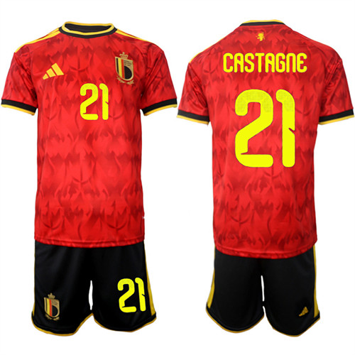 Belgium #21 CASTAGNE National Team FIFA x World Cup 2026 Home Red On Field Jersey Belgium #21 CASTAGNE National Team FIFA x World Cup 2026 Home Red On Field Jersey