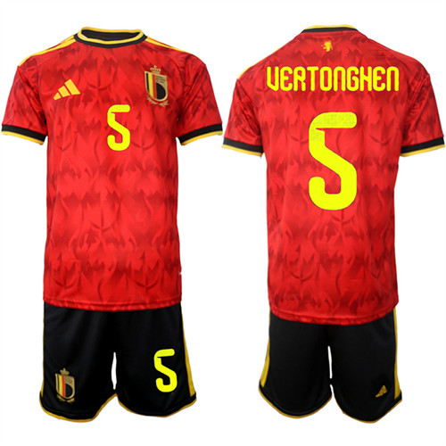 Belgium #5 UEATONGHEN National Team FIFA x World Cup 2026 Home Red On Field Jersey Belgium #5 UEATONGHEN National Team FIFA x World Cup 2026 Home Red On Field Jersey