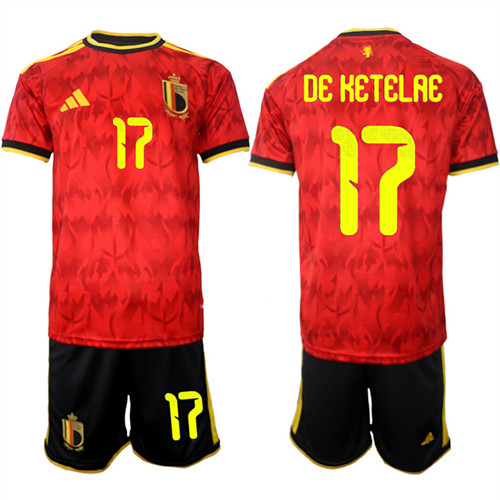 Belgium #17 DE KETELAE National Team FIFA x World Cup 2026 Home Red On Field Jersey Belgium #17 DE KETELAE National Team FIFA x World Cup 2026 Home Red On Field Jersey