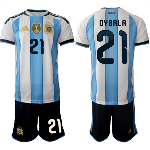 Argentina #21 DYBALA National Team FIFA x World Cup 2026 Home White On Field Jersey