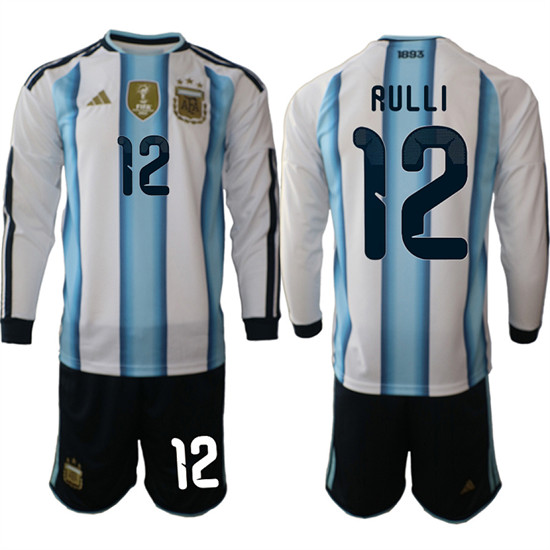 Argentina #12 RULLI Long Sleeve National Team FIFA x World Cup 2026 Home White On Field Jersey